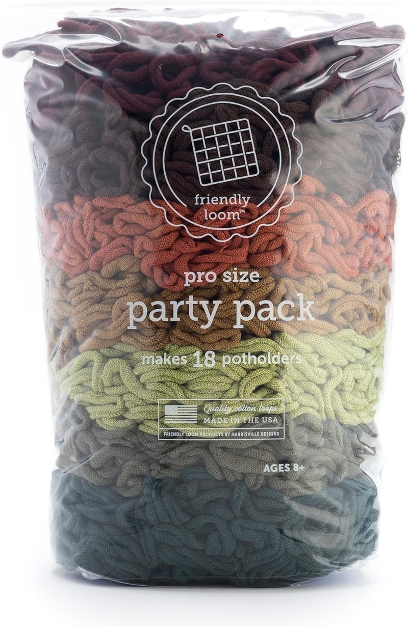 friendly loom Quality Cotton Weaving Loops in Earthtone Inspired Colors – 10” PRO Size | Weave 18 Functional Potholders | Made in The USA - Image 1